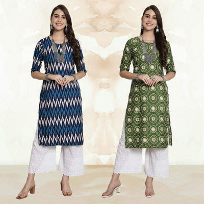 Moda Rapido Women Printed A-line Kurta(Multicolor)