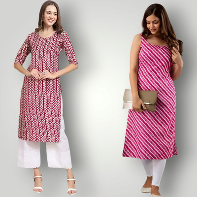 HouseOfCommon Women Printed Straight Kurta(Multicolor)