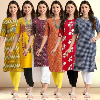 1 Stop Fashion Women Printed A-line Kurta(Multicolor)