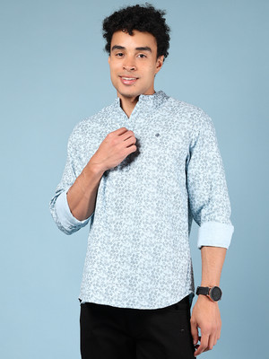 V-MART Men Printed A-line Kurta(Light Blue)