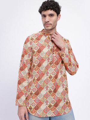 Anouk Rustic Men Printed Straight Kurta(Multicolor)