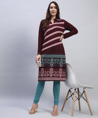 Blushh Collection Women Printed Straight Kurta(Multicolor)