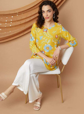 Melange by Lifestyle Women Printed Straight Kurta(Multicolor)