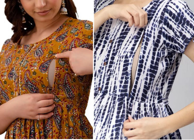 DHAWARIYA'S Women Printed Anarkali Kurta(Multicolor)