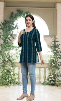 Royalty Women Printed Anarkali Kurta(Blue)