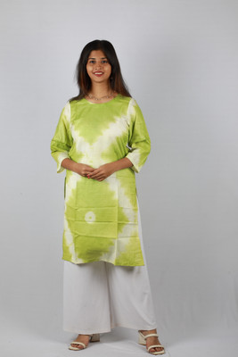 The Rashmi Shikha Women Self Design A-line Kurta(Light Green)