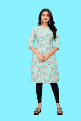 Tulsii Fab Women Printed Anarkali Kurta(Light Green)
