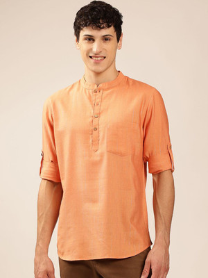 ANOUK Women Solid A-line Kurta(Orange)