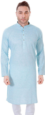 MAHARAJA Men Solid Straight Kurta(Blue)