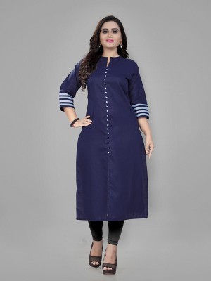 Hetsa Women Solid A-line Kurta(Dark Blue)