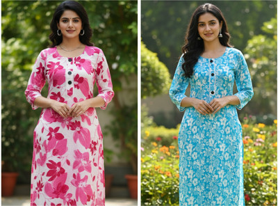 MTA Enterprises Women Printed A-line Kurta(Multicolor)