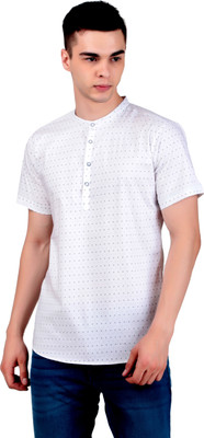 MADE IN THE SHADE Men Self Design Straight Kurta(White)