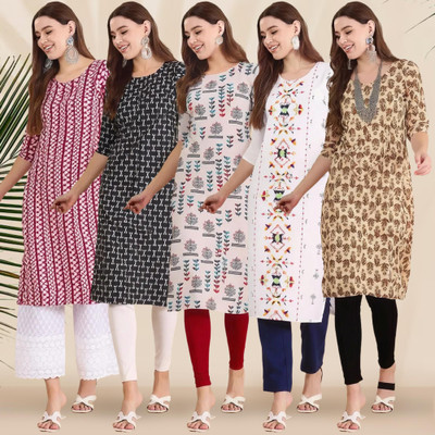 1 Stop Fashion Women Printed A-line Kurta(Multicolor)
