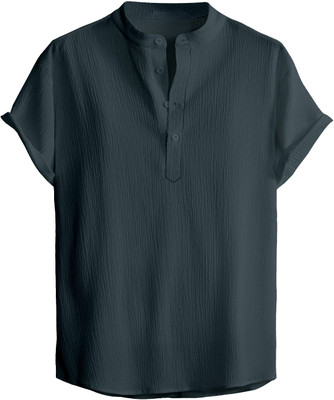 KAKIDO Men Solid Straight Kurta(Grey)