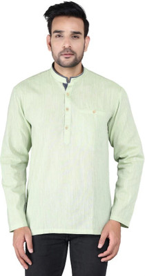 JEXI Men Self Design Straight Kurta(Green)