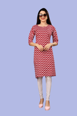 Tulsii Fab Women Printed Anarkali Kurta(Red)
