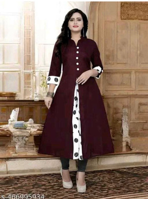 Virass Creation Women Solid A-line Kurta(Maroon)