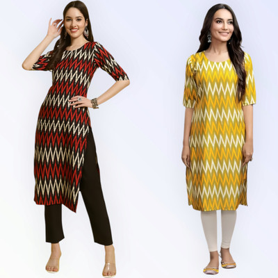 HouseOfCommon Women Self Design Straight Kurta(Multicolor)