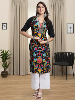 1 Stop Fashion Women Printed A-line Kurta(Multicolor)