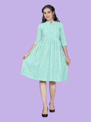 Texpa Creationh Women Solid Anarkali Kurta(Green)