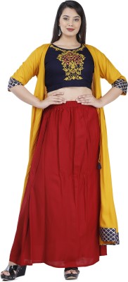 AARTI FASHION Women Ethnic Top Skirt Ethnic Jacket Set