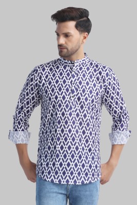 Voroxy Men Printed Straight Kurta(Purple)