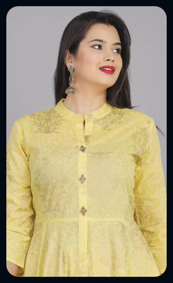 RACHNA FASHION Women Printed Anarkali Kurta(Yellow)