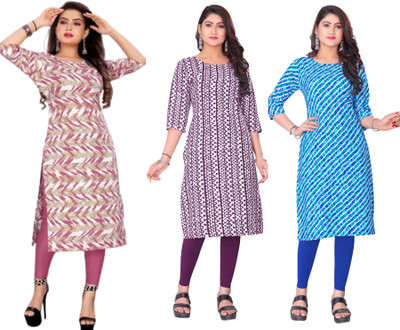 Dhruti Vaste Women Printed A-line Kurta(Multicolor)