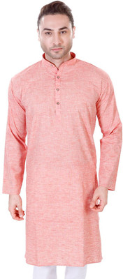 MAHARAJA Men Solid Straight Kurta(Red)