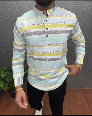 ISUELFAB Men Printed Straight Kurta(Multicolor)