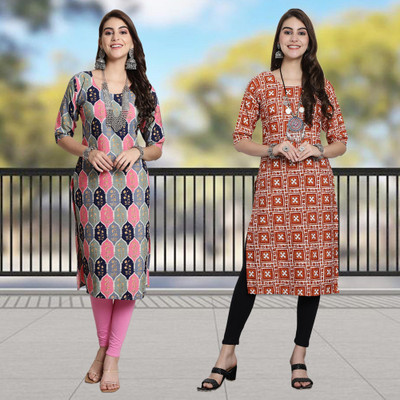Moda Rapido Women Printed A-line Kurta(Multicolor)