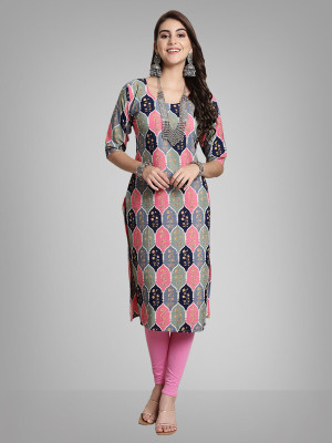 EthnicBasket Women Printed A-line Kurta(Orange)