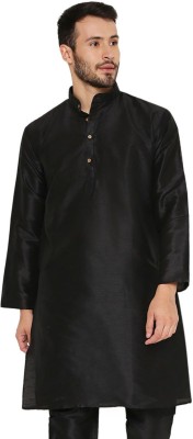 MAHARAJA Men Solid Straight Kurta(Black)