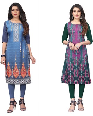 Yasti Enterprise Women Printed Anarkali Kurta(Multicolor)