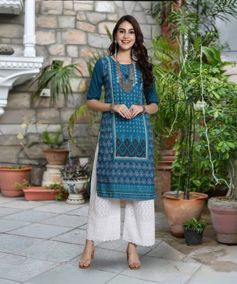 EthnicBasket Women Printed A-line Kurta(Multicolor)