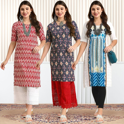 1 Stop Fashion Women Printed A-line Kurta(Multicolor)