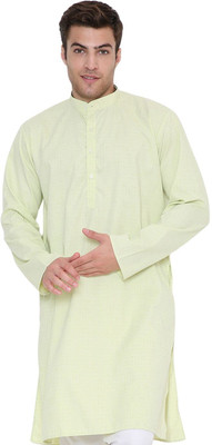 MAHARAJA Men Solid Straight Kurta(Light Green)