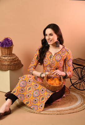 Annsh Apparel Women Printed Straight Kurta(Multicolor)