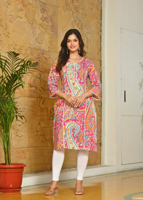 MERAAKI FASHION Women Printed Straight Kurta(Multicolor)