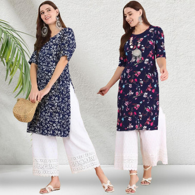 EthnicBasket Women Printed A-line Kurta(Multicolor)