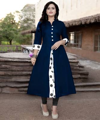Suhani Fashion Women Self Design A-line Kurta(Blue)