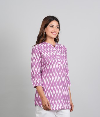 flipFabric Women Printed Straight Kurta(Purple, White)