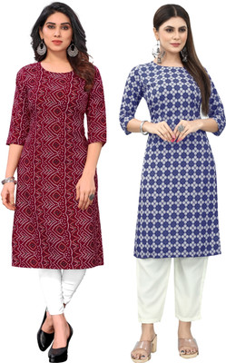 MARIDI FASHION Women Self Design Straight Kurta(Multicolor)