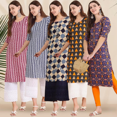 1 Stop Fashion Women Printed A-line Kurta(Multicolor)