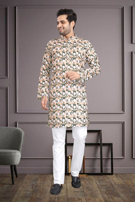 BBSTEXTILES Men Printed A-line Kurta(Multicolor)