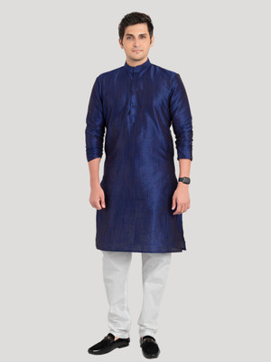 Shiwam Ethnix Men Solid Straight Kurta(Purple)