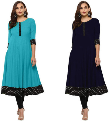 YOVA STYLE Women Printed Anarkali Kurta(Multicolor)