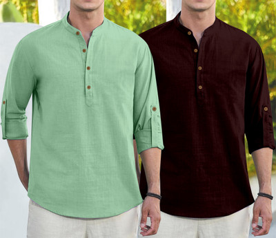 clothingveda Men Solid Straight Kurta(Multicolor)