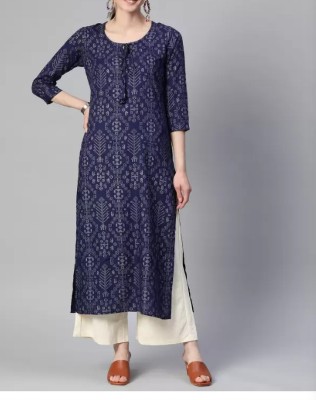 Ria Women Bandhani A-line Kurta(Blue)