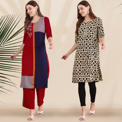 1 Stop Fashion Women Printed A-line Kurta(Multicolor)
